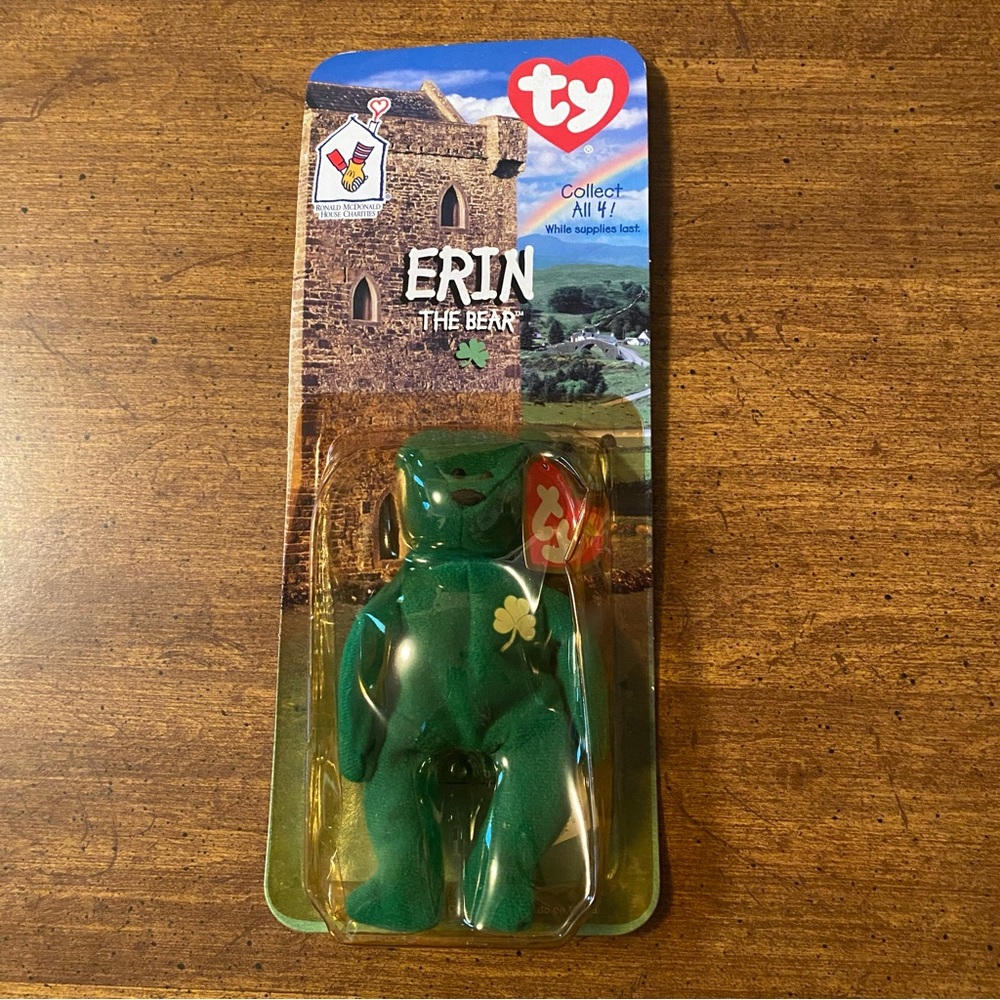 Limited Edition - RARE VINTAGE ty Beanie Baby ERIN + McDonald's (NEW IN PACKAGE)